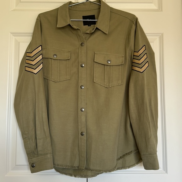 RAILS Loren canteen shirt jacket snap closure & cuffs military green size Large. - Picture 6 of 12